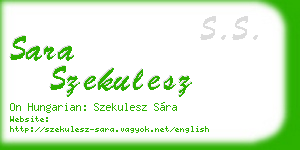 sara szekulesz business card